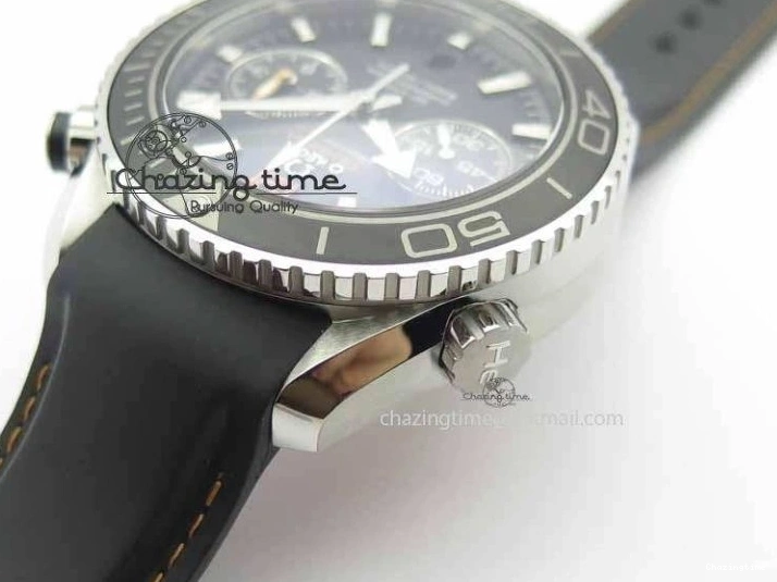 0131 Planet Ocean Master Chrono 45mm SS OM 1:1 Best Edition Black Dial Orange 12 On Rubber Strap A Durable 8169